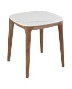 Table d'angle carrée avec plateau en marbre de porcelaine marbre blanc - 50x50x51 cm