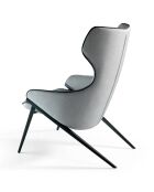 Fauteuil revêtu de tissu et un cadre en acier gris/noir - 70x90x102 cm