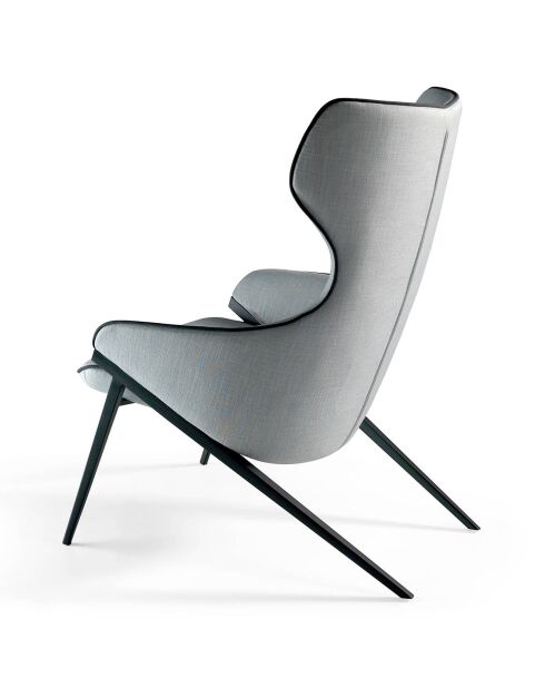 Fauteuil revêtu de tissu et un cadre en acier gris/noir - 70x90x102 cm