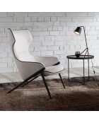 Fauteuil revêtu de tissu et un cadre en acier gris/noir - 70x90x102 cm