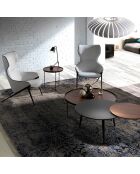 Fauteuil revêtu de tissu et un cadre en acier gris/noir - 70x90x102 cm
