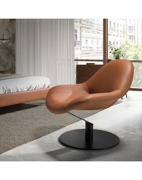 Fauteuil pivotant marron - 86x83x79 cm