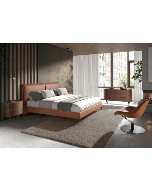 Fauteuil pivotant marron - 86x83x79 cm