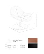 Fauteuil pivotant marron - 86x83x79 cm