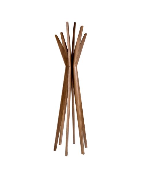 Perchero con estructura de madera chapada en nogal - 50x50x190 cm