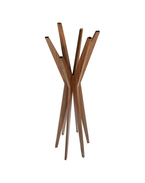 Perchero con estructura de madera chapada en nogal - 50x50x190 cm