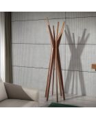 Kleiderständer mit Struktur aus nussbaumfurniertem Holz - 50x50x190 cm