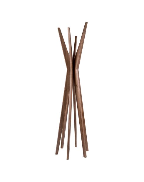 Kleiderständer mit Struktur aus nussbaumfurniertem Holz - 50x50x190 cm
