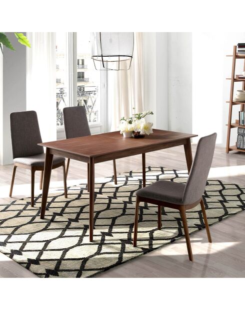 Table à manger à rallonge en bois plaqué noyer noyer - 150/200x85x75 cm