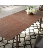 Table à manger à rallonge en bois plaqué noyer noyer - 150/200x85x75 cm