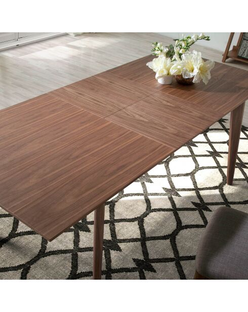 Table à manger à rallonge en bois plaqué noyer noyer - 150/200x85x75 cm