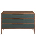 Commode au design moderne avec structure en PVC vert foncé/noyer - 119x46x75 cm