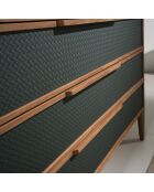 Commode au design moderne avec structure en PVC vert foncé/noyer - 119x46x75 cm