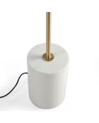 Lampadaire avec base en marbre de porcelaine doré/blanc - 111x35x192 cm