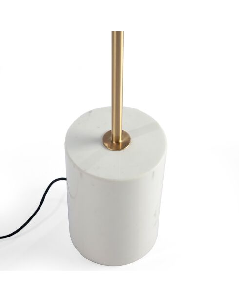 Stehlampe mit goldenem/weißem Porzellanmarmorsockel - 111x35x192 cm
