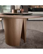 Table à manger ronde avec plateau fixe noyer - D.150x76 cm