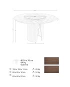 Table à manger ronde avec plateau fixe noyer - D.150x76 cm
