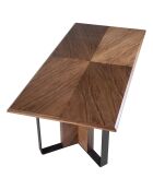 Table à manger avec plateau fixe en placage de noyer noyer/noir - 200x95x76 cm