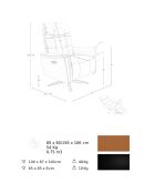 Fauteuil relax pivotant avec accoudoirs en cuir epoxy brun/noir - 85x80x106 cm