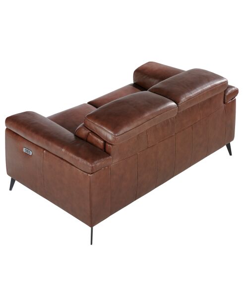 2-Sitzer-Sofa mit braunem und schwarzem Leder bezogen - 170x103x99 cm