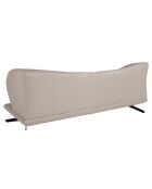 Canapé 3 places en cuir gris taupe/noir mat - 230x90x85 cm