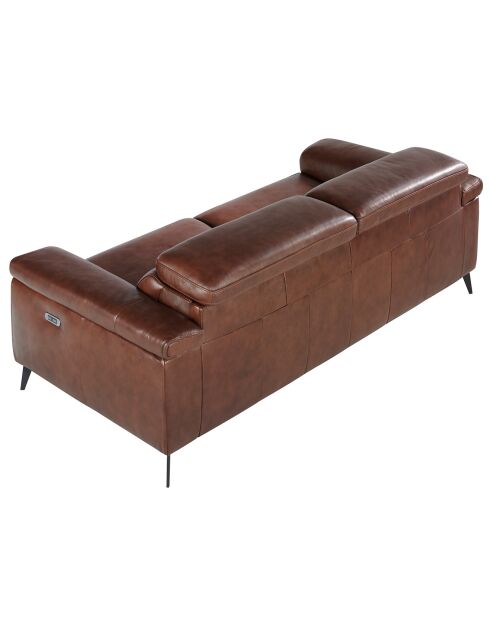 3-Sitzer-Sofa mit braunem und schwarzem Leder bezogen - 215x103x99 cm