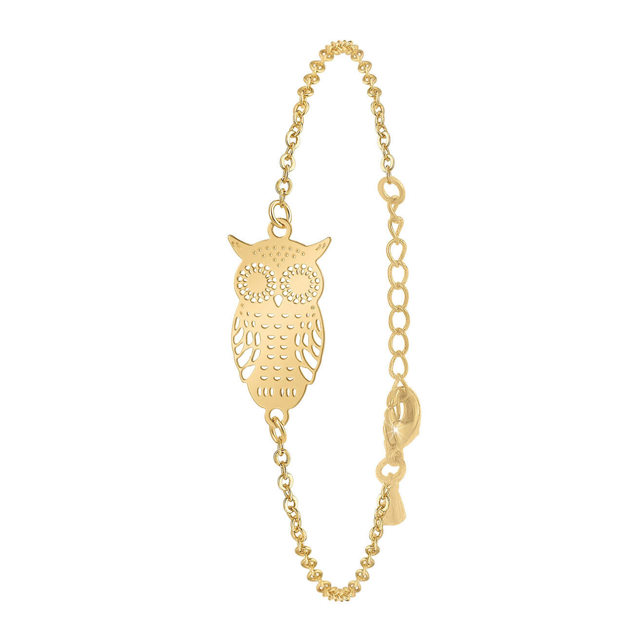Bracelet Cordon Hibou Ajouré Argent Zircon main image 1