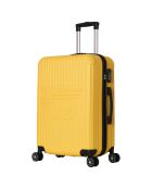 2 Valises 4 roues doubles Enterprise 55/65 cm jaune moutarde