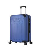 Voyager 75 cm longstay koffer met 4 dubbele wielen blauw