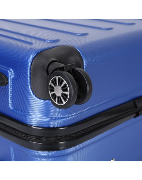 Voyager 75 cm longstay koffer met 4 dubbele wielen blauw