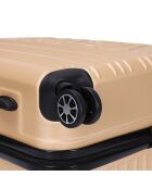 Valise Cabine 4 roues doubles Saturn 55 cm dorée