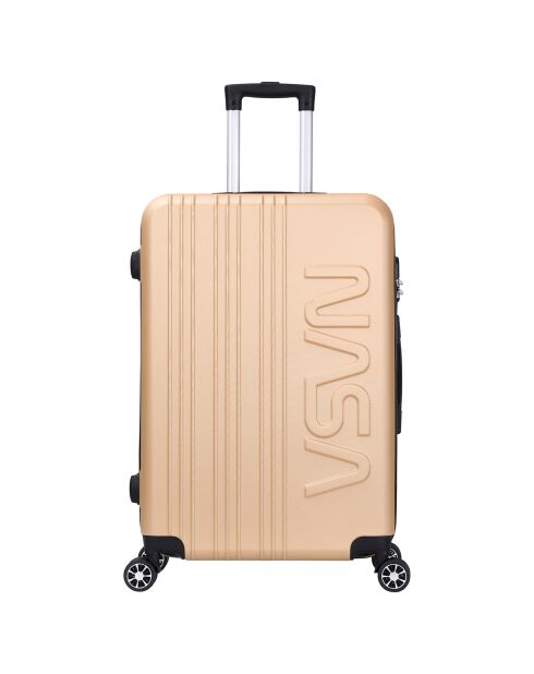 2 gouden dubbele koffers met 4 wielen Saturn 65/75 cm