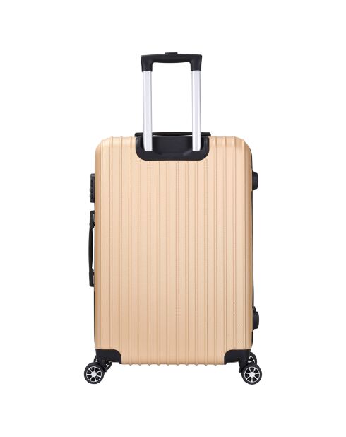 2 gouden dubbele koffers met 4 wielen Saturn 65/75 cm