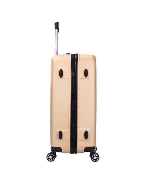 2 gouden dubbele koffers met 4 wielen Saturn 65/75 cm