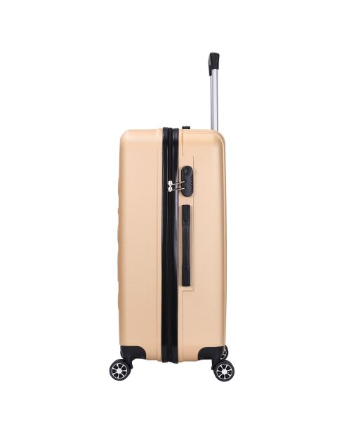 2 gouden dubbele koffers met 4 wielen Saturn 65/75 cm