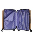 2 gouden dubbele koffers met 4 wielen Saturn 65/75 cm