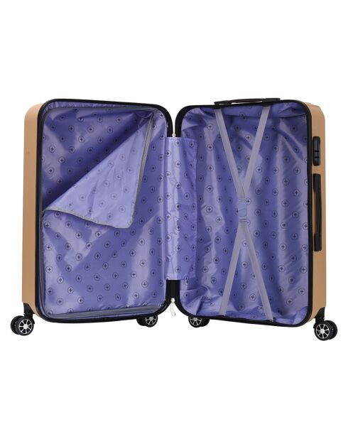 2 gouden dubbele koffers met 4 wielen Saturn 65/75 cm