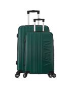 2 Valises 4 roues doubles Saturn 55/75 cm vert kaki