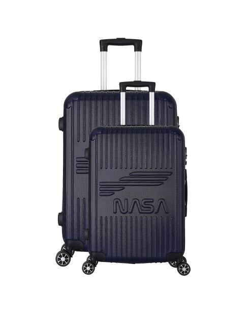 2 valigie Enterprise 4 a doppia ruota 55/65 cm blu marino