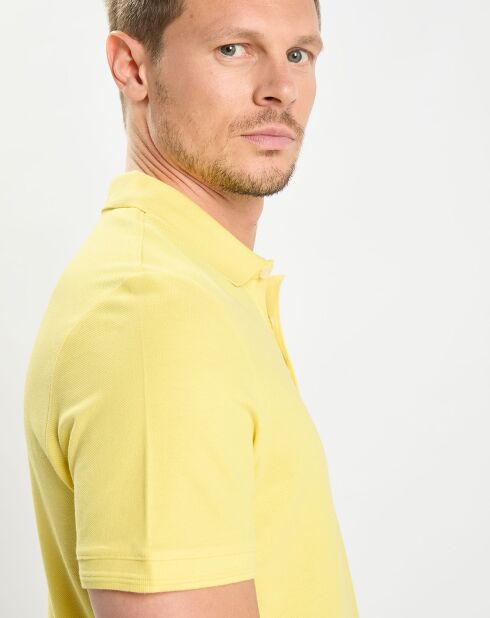 Soloc mc poloshirt van biologisch katoen basic flash geel