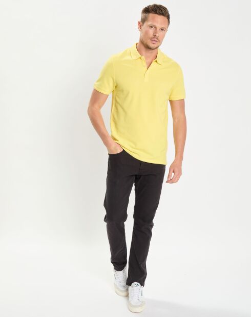 Soloc mc poloshirt van biologisch katoen basic flash geel