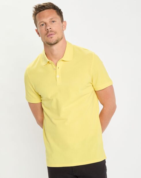 Polo en Coton Bio Soloc mc basique jaune flash