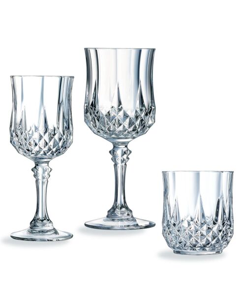 Set de cristal transparente Longchamp - 24 piezas