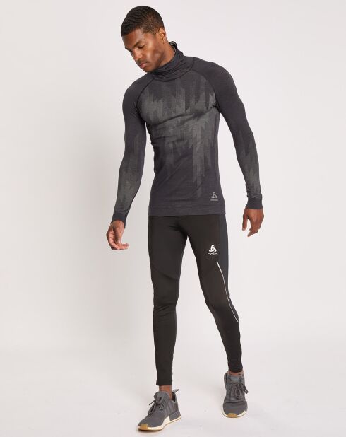 T-Shirt technique en Laine mélangée avec protection faciale Kinship Performance Wool Warm noir mélangé