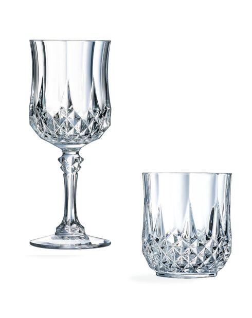 Set de vidrio transparente Longchamp - 16 piezas