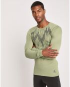 T-Shirt technique Active Warm imprimé vert mat