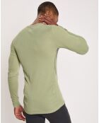 T-Shirt technique Active Warm imprimé vert mat