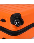 Voyager 65 cm oranje koffer met 4 dubbele wielen voor medium stay