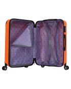 Voyager 65 cm oranje koffer met 4 dubbele wielen voor medium stay