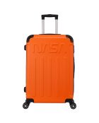 Voyager 65 cm oranje koffer met 4 dubbele wielen voor medium stay